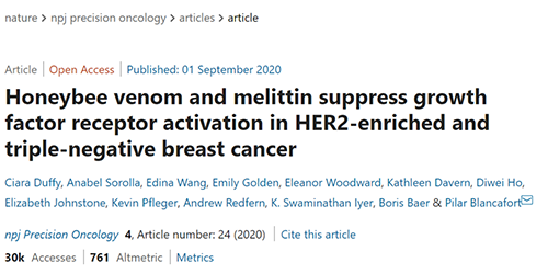 攻克三阴性乳腺癌，，，，，蜜蜂毒液竟是要害？？？？？